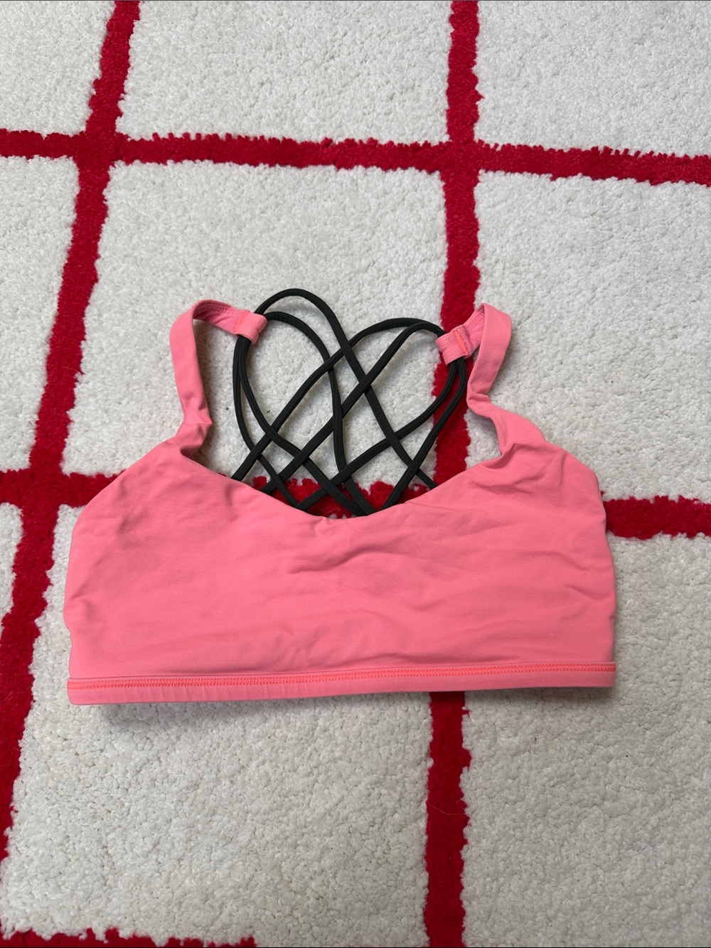 lululemon athletica Pink Sports Bra with Black Strappy Back